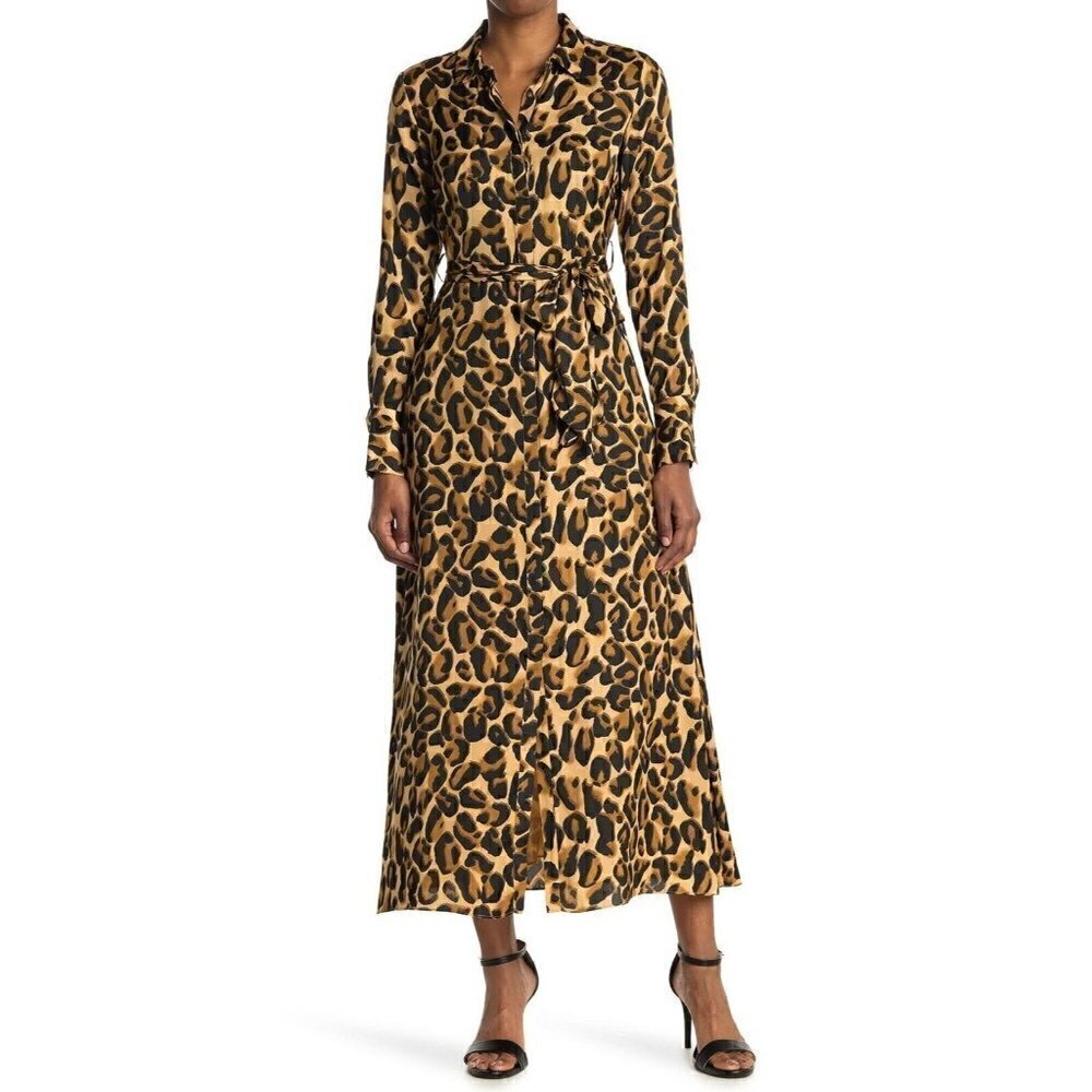NEW Maison Scotch & Soda Leopard Maxi Dress XS